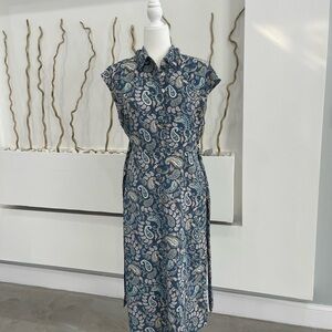 Lucky Brand Blue Paisley Midi Dress